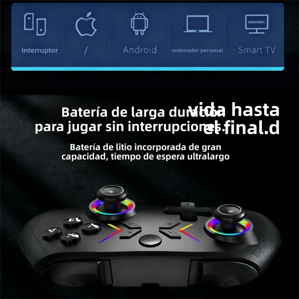 Rosa trådløs Bluetooth-kontroller med Type-C, kompatibel med PS4, iOS, Android, Switch og PC