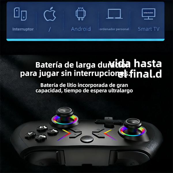 Turkosgrön trådlös Bluetooth-handkontroll med Type-C, kompatibel med PS4, iOS, Android, Switch och PC