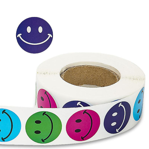 Smiley Face Sticker 500 Stickers/rulle För barn Belöningsdekal Happy Smile Face Sticker För barnleksaker
