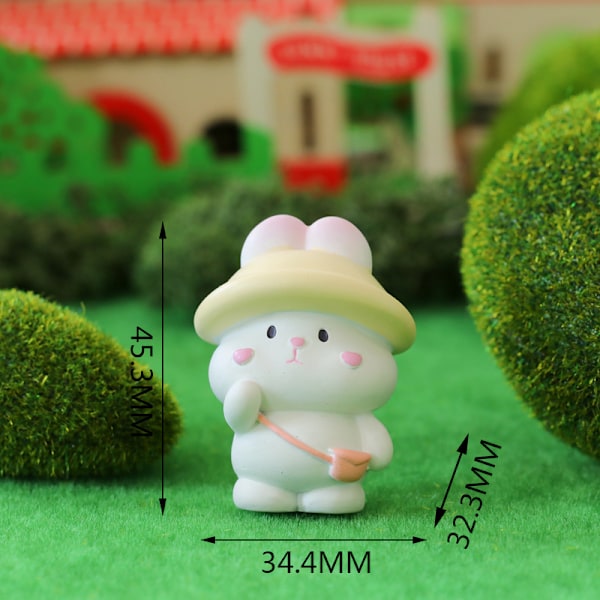 6 st nya japanska tecknade kanin söta mini kontors skrivbords dekoration tårta flicka hjärta flicka present 4-5cm
