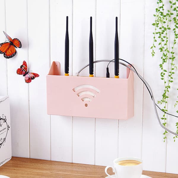 Home Creative - WiFi Router Väggförvaringslåda - Väggdekoration - För Mediaskärmning, rosa D