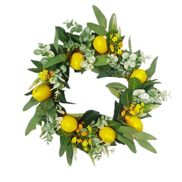 Kunstig plante Eucalyptus blad krans Simulation citron guirlande Hjem gård interiør dør ornamenter Silke blomster A