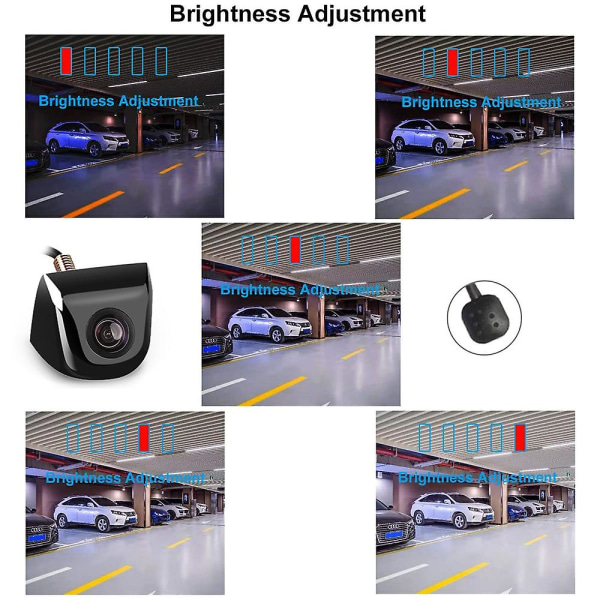 Bil-backup-kamera med dynamisk banestyrelinje, HD-bakkamera Vandtæt Night Vision Degree Wide View Black