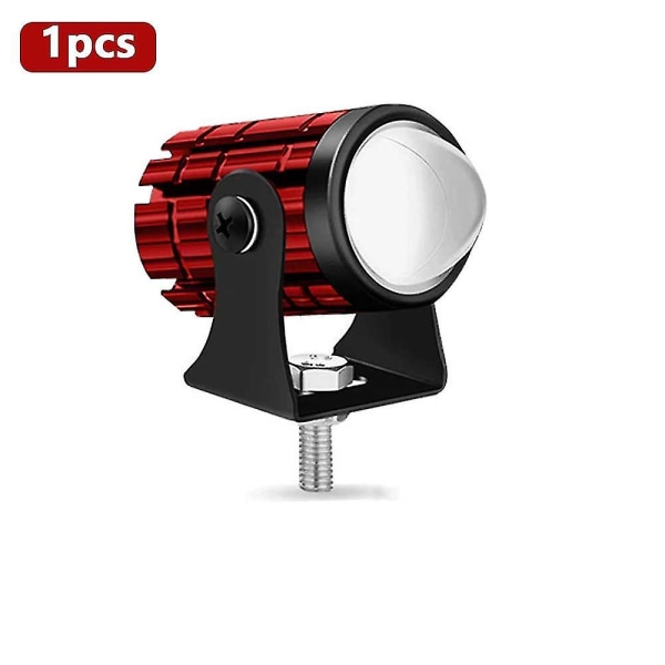 Utsökt Mini Dual Color Lens Motorcykel Strålkastare Lampa Svart Röd Blå Skal Led Spotlights Projektor Cykel Super Bright 30w 1st 1PCS Red