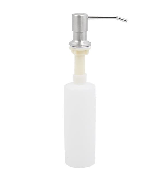 Køkkenvask Sæbedispenser, 350ML Køkken Rustfrit Stål Indbygget Vaskemiddeldispenser, Genopfyldelig Sæbedispenser med 360° Roterende Pumpe B