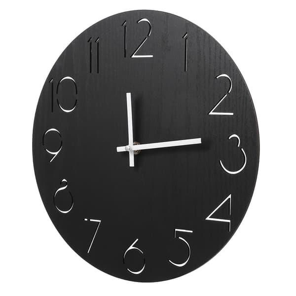 Väggklocka Trä Dekorativt Vardagsrum Sovrum Tyst klocka Heminredning Black 29X29cm