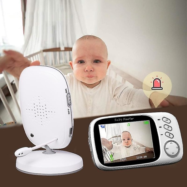 Vb603 3,2 tums LCD trådlös baby tvåvägs intercom nattseende kamera Baby lugnande anti-fall multifunktionsvård