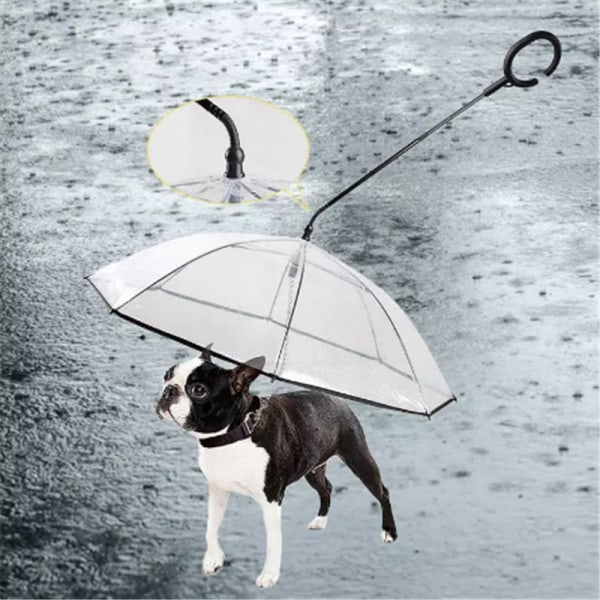1 paket uppgraderat genomskinligt husdjursparaplyhund C-format paraplytillbehör för husdjur Justerbart rainy day walking hundkoppel