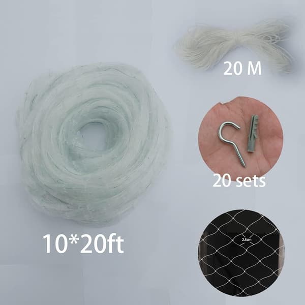 Husdjursnät mot fall, Transparent nylon, 10×3m, 2,5cm hål