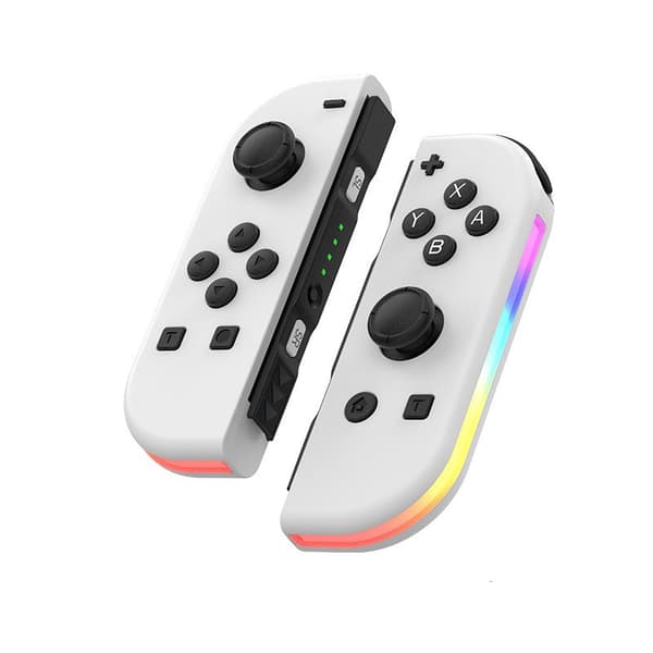 Grå Bluetooth Trådløs Spilcontroller til Nintendo Switch med Wake-up, Dobbelt Vibration, RGB-lys