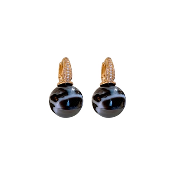 Elegante og enkle runde zirkon-kugleørering til kvinder, trendy søde krystal smykker, festgave
