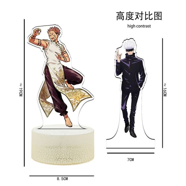 Chibi Kimono Stil LED Nattlampe, Mannlig Tegneseriefigur Akryllampe