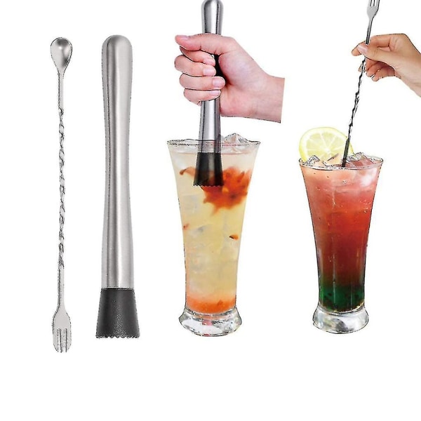 Stainless Steel Wine Mixing Stick Cocktail Shaker Ice Crusher Hammer Barware Tool Bar Utensil Wine Drink Muddler For Bar Kitchen