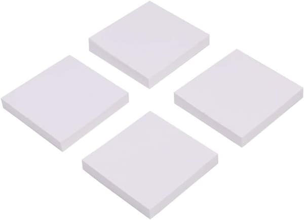 4-pack Super Sticky Post-it Notes, 7,6 x 7,6 cm, 100-sidiga kontorslappar (Vita)