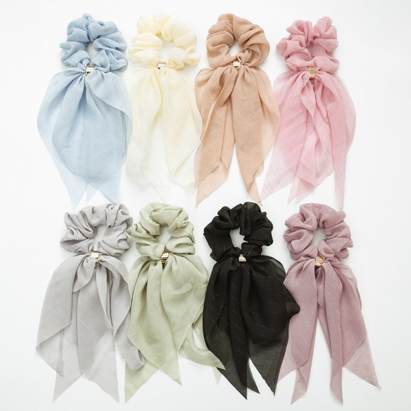 Hårtørklæde, Bow Scrunchie, 8 stykker dobbeltlags sløjfe Scrunchies, Blødt stilfuldt elastisk hårbånd Hårbånd, 8 farver
