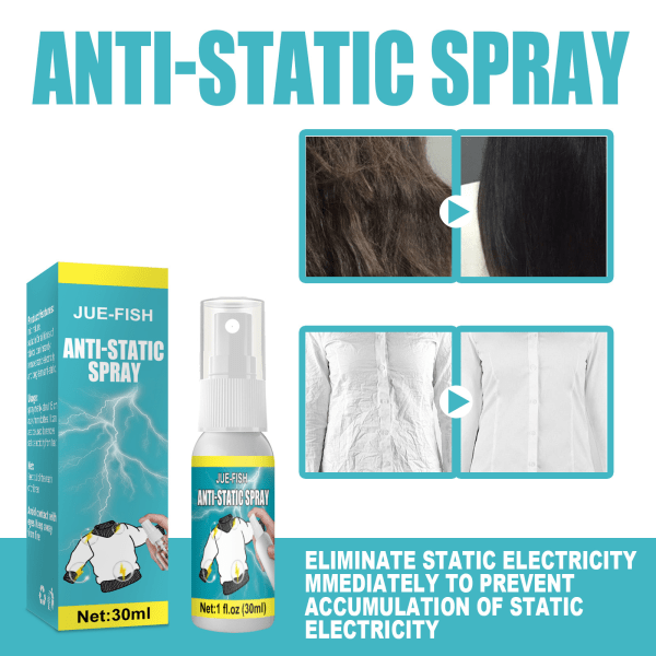 1 stk 30ml antistatisk spray husholdnings antistatisk spraytøj foruden statisk skyllemiddel til vintertøj