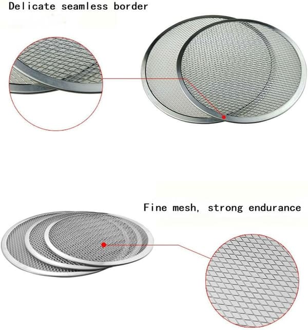 Non-stick bageplade aluminium pizza sten mesh pizza skærm, 1-pakke (25,4 cm)