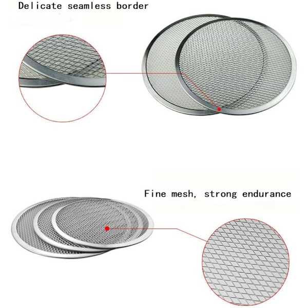 Non-stick Bakeware Aluminium Pizza Sten Mesh Pizza Skärm, 1-pack (25 cm)