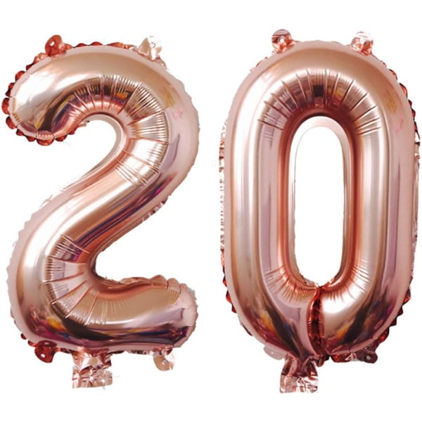 20 års jubileumsdekorasjon, festballonger 20 års tallballonger Tallballonger til 20-års bryllupsdag Bursdagsfestdekorasjon Helium