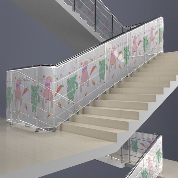 Børnesikkerhedsnet,(300Lx74H CM)trappesikkerhedsnet 3 meter, fortykker babybalkonnet og trappesikkerhedsnet, børnenet