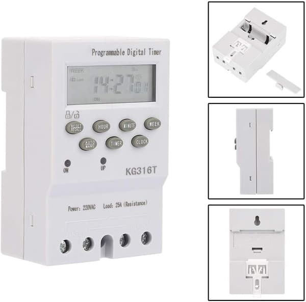 KG316T 220V Mikrocomputer Tidsafbryder Digital Timer Switch Mikrocomputer Tidsstyring Switch Automatisk Programmerbar Digital Timer Switch