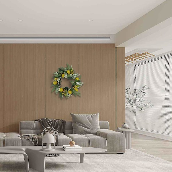 Kunstig plante Eucalyptus blad krans Simulation citron guirlande Hjem gård interiør dør ornamenter Silke blomster A