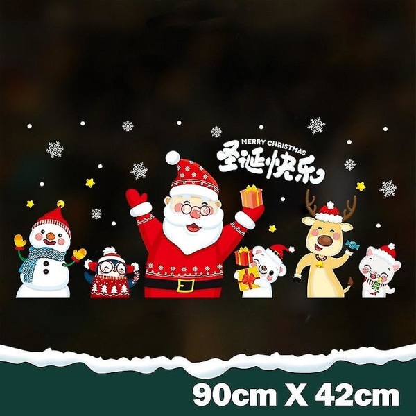 New Christmas Decoration Window Stickers Santa Gifts Merry Christmas Mirror Sticker Xmas Tree Window Glass Sticker New Year 2023