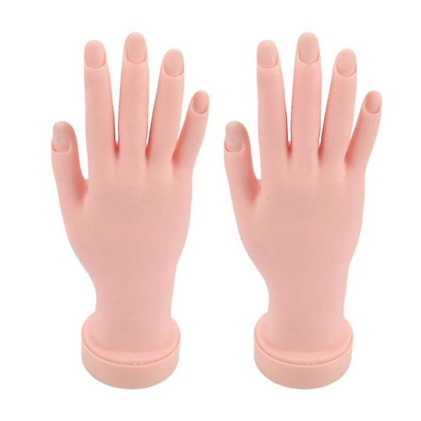 Øv hånd til akrylnegle, falsk hånd til negle øvelse, fleksibel bøjelig mannequinhånd, sæt