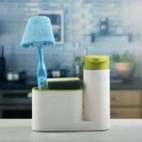 2-i-1 Sæbedispenser til vask med svampeholder til badeværelse og køkken B