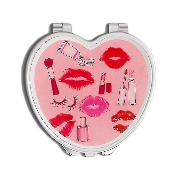 Dobbeltsidet Foldbar Lille Makeup Spejl Foldbar Bærbar HD Spejl Kosmetik Bærbar Spejl Skønhed
