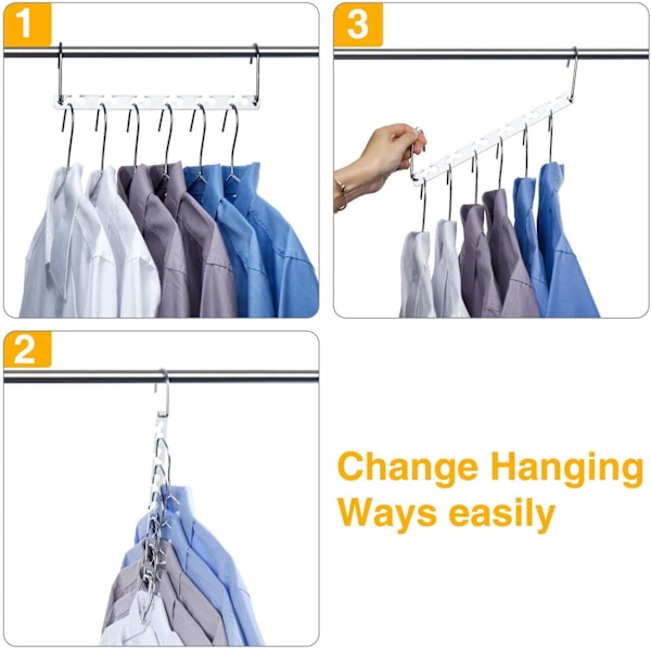 Multifunktionel Pladsbesparende Tøjstang, Praktisk og Holdbar STAINLESS Metal Magic Tøjstang, Tøjstang Organizer til Skab Opbevaring, Garderobe