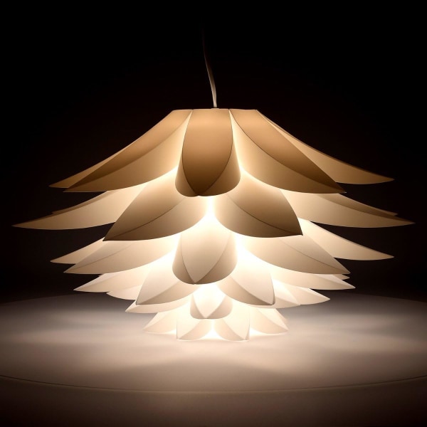 Sex-lagers lotus lampskärm lämplig för vardagsrum ljuskrona bordslampa E27 lamphuvud plast lampa