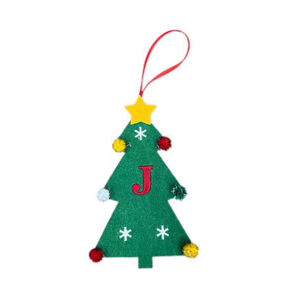 Nye filt juletrpynt 2024 Mini juletrbroderi Engelsk bokstav julepynt Små hengende deler Christmas Tree [C