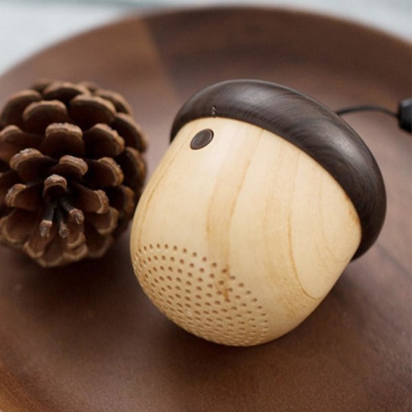 Trækorn Mini Pinecone Speaker, Højt Stereo Bærbar udendørs Bluetooth Speaker Wood grain