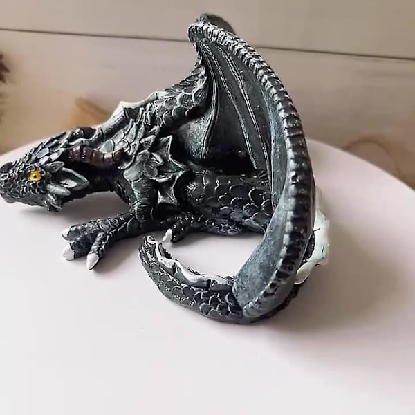 Harpiks Kunsthåndværk Dekoration Vingede Drageskulptur Ornament