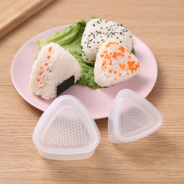 8 bitar, 4 små trianglar, 4 stora trianglar, triangel-sushi- molds, molds, gör-det-själv-verktyg, japanska matlagningsverktyg (vit)