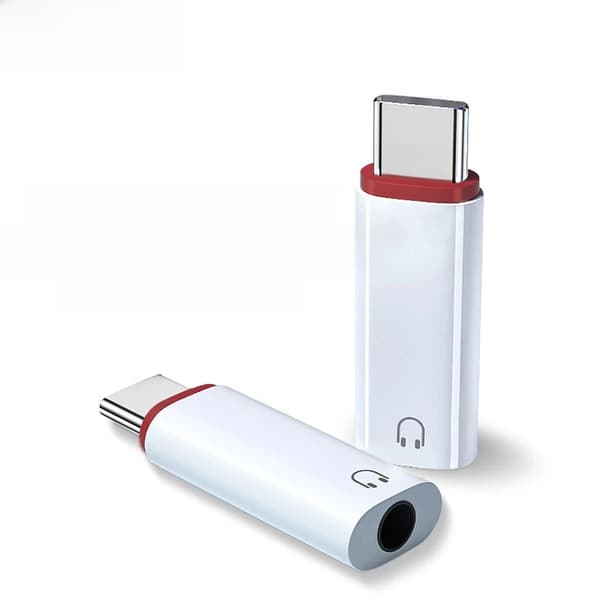 USB-C til 3,5 mm hodetelefonadapter lydkonverterer kompatibel med iPhone 15 og USB-C Samsung-telefoner