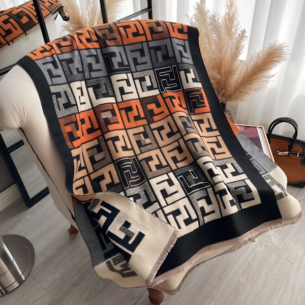 Vinterhalsduk för kvinnor, lyxig design, dubbelsidig kashmirkänsla, varm halsduk, sjal 1
