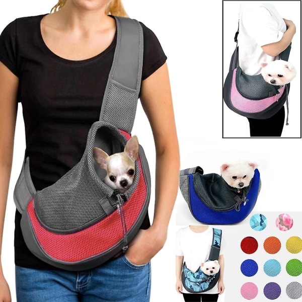 Kæledyr hvalpeholder s/l udendørs rejse hunde skuldertaske mesh oxford enkelt komfort slynge håndtaske tote pose Black S