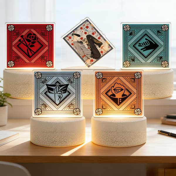 Chibi Anime-inspirert LED Nattlys, Skrivebordslampe med Mannlig Figur