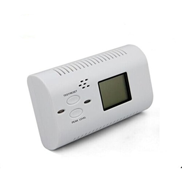 Kolmonoxiddetektor Förgiftningsgas Brandlarm Säkerhetslarm LCD-skärm med klockröst