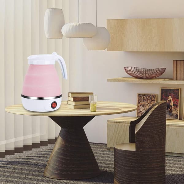 Vikbar Vattenkokare, Campingkök Vattenkokare Vikbar Silikon Vattenkokare Resa 0.6L-rosa