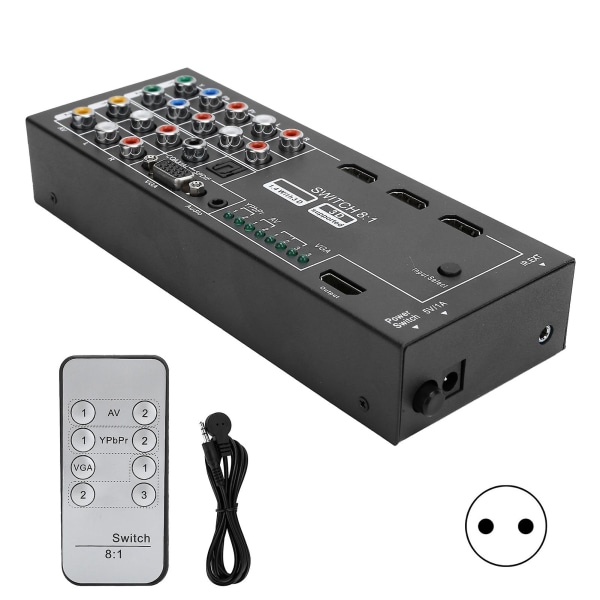 100240v M001 multifunktionell HDMI Audio Extractor Switcher med 8 ingångar till 1 HDMI Outputeu-kontakt