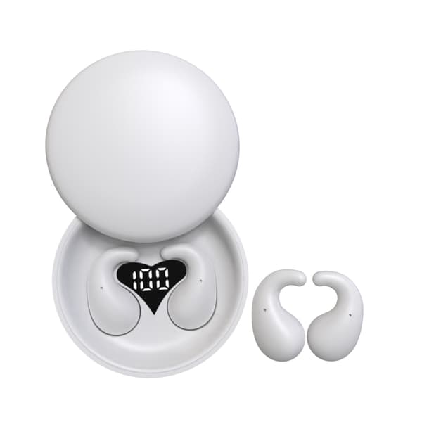 Mini trådlösa Bluetooth-sporthörlurar med stöd för trådlös laddning, diskret design och viloläge.