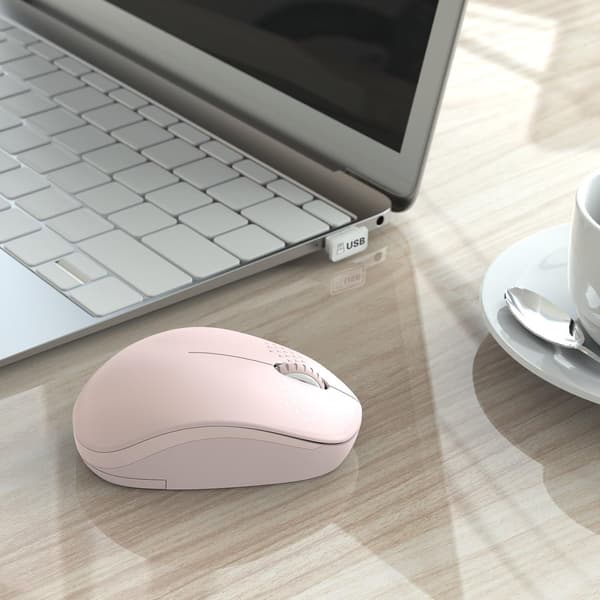 Trådløs mus, 2,4G lydløs med USB-modtager - Bærbare computermus til tablet, bærbar computer (Pink) C