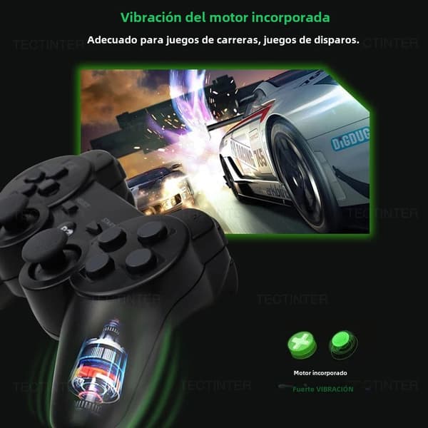 Grøn trådløs Bluetooth gamepad med touchpad og mikrofon, kompatibel med PS & PC, dobbelt vibration