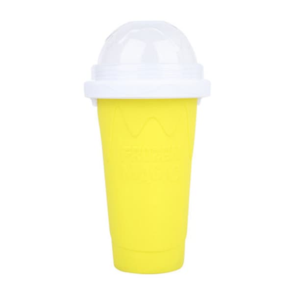 Sommar törstsläckande silikon smoothiekopp isframställningskopp klämkopp snabbfrysningskopp (gul)