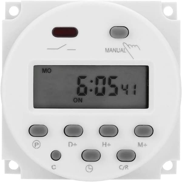 Tidsbryter 12VDC 16A Digital Elektronisk LCD Tidsrelébryter Programmerbar LCD Digital Mikrodatamaskin Mini Kontroll Strømforsyning Tidsbryter