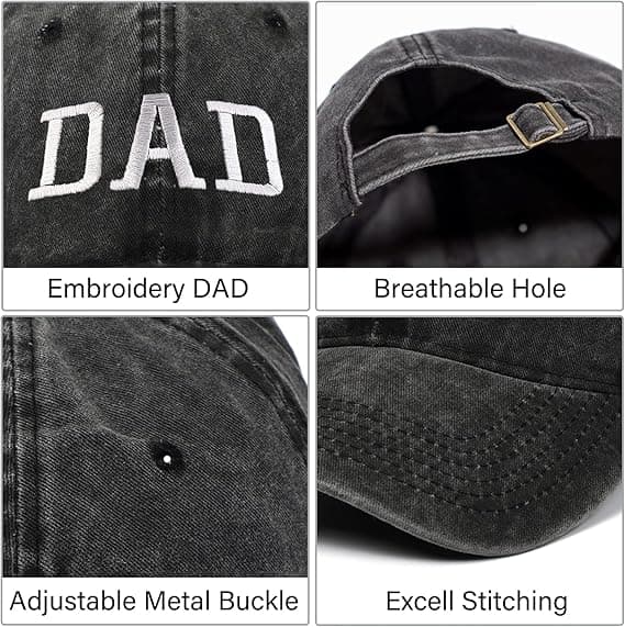 Baseballcaps i bomull for menn, justerbar «pappa-hatt», retro uformell utendørs Panamahatt