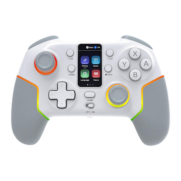 D6 Hvit Bluetooth 5.2 Teleskopisk Spillkontroller, Kompatibel med Android, iOS, PS3, PS4, Switch, iPad